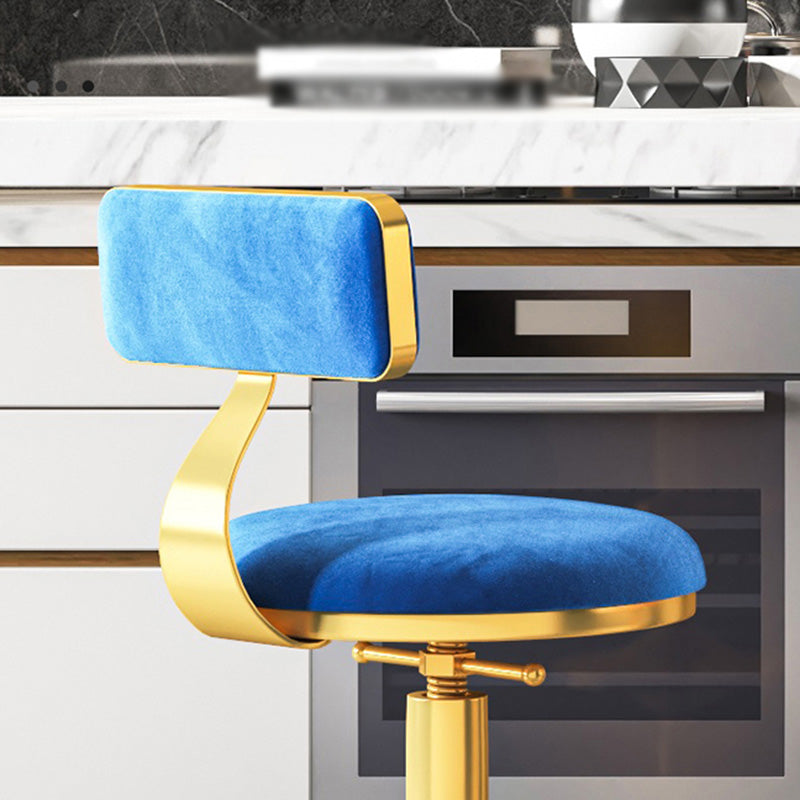 Taburete giratorio ajustable Glam, taburete de bar de cocina de hierro con cojín de terciopelo