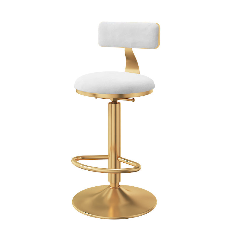 Taburete giratorio ajustable Glam, taburete de bar de cocina de hierro con cojín de terciopelo