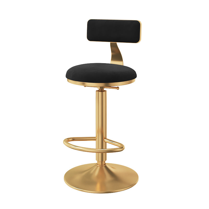 Taburete giratorio ajustable Glam, taburete de bar de cocina de hierro con cojín de terciopelo
