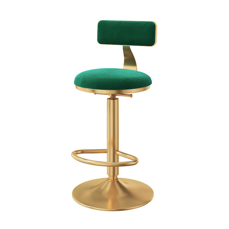 Taburete giratorio ajustable Glam, taburete de bar de cocina de hierro con cojín de terciopelo
