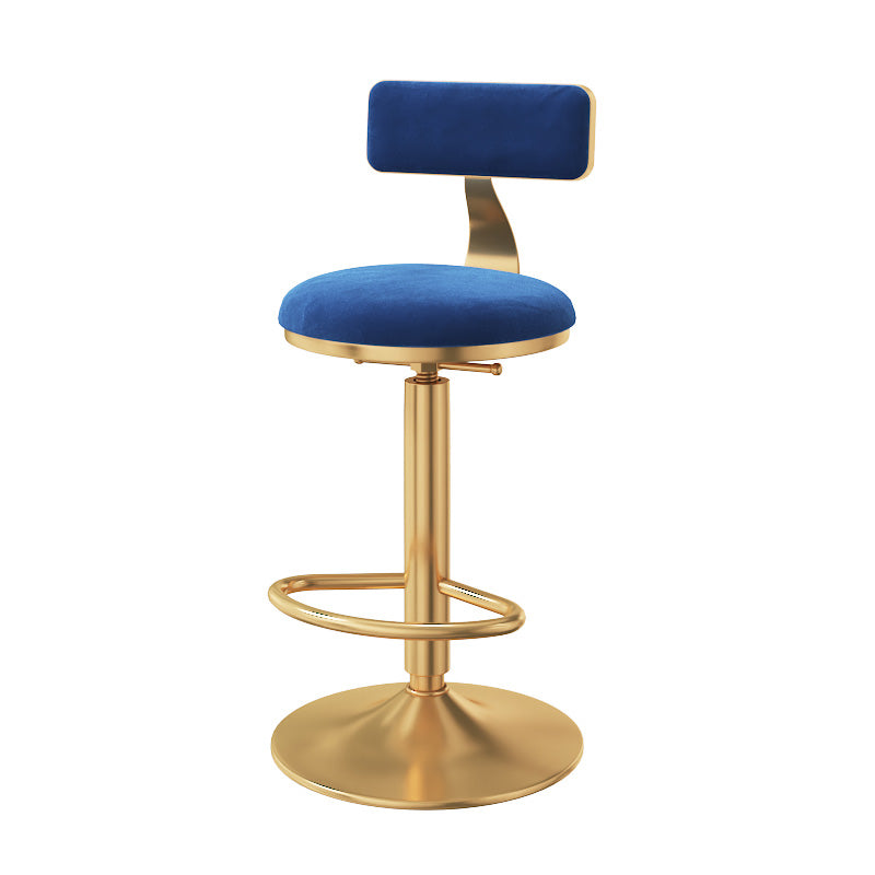 Taburete giratorio ajustable Glam, taburete de bar de cocina de hierro con cojín de terciopelo
