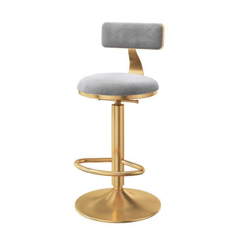 Taburete giratorio ajustable Glam, taburete de bar de cocina de hierro con cojín de terciopelo