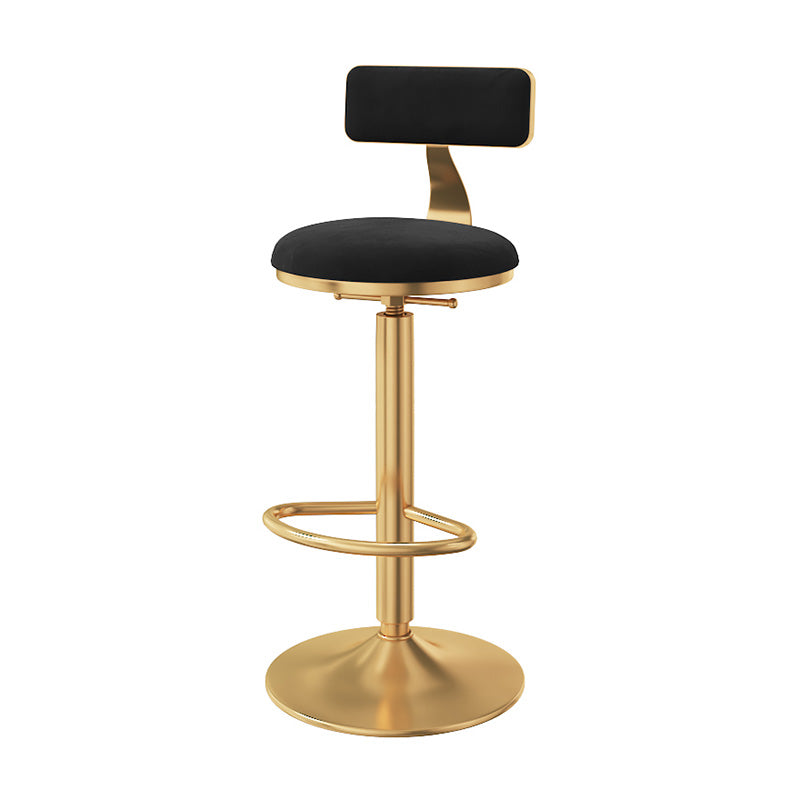 Taburete giratorio ajustable Glam, taburete de bar de cocina de hierro con cojín de terciopelo