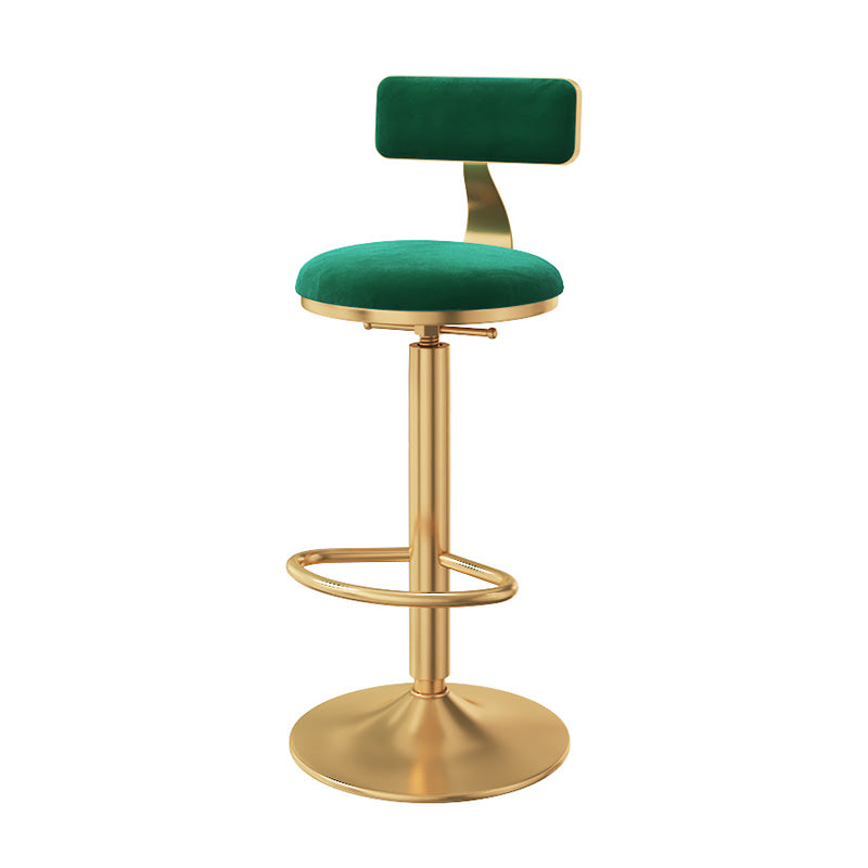 Taburete giratorio ajustable Glam, taburete de bar de cocina de hierro con cojín de terciopelo