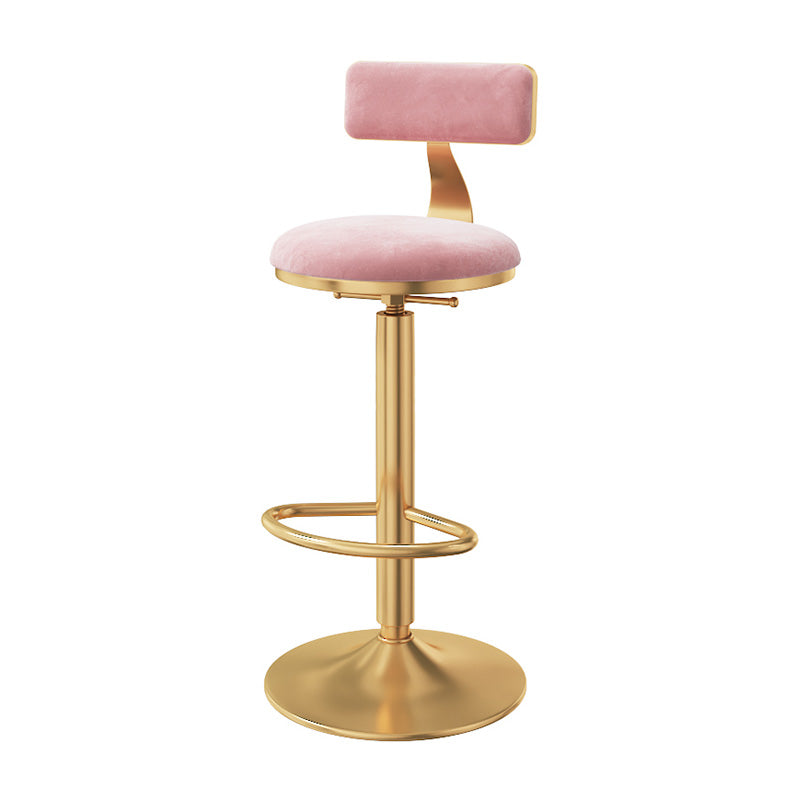 Taburete giratorio ajustable Glam, taburete de bar de cocina de hierro con cojín de terciopelo