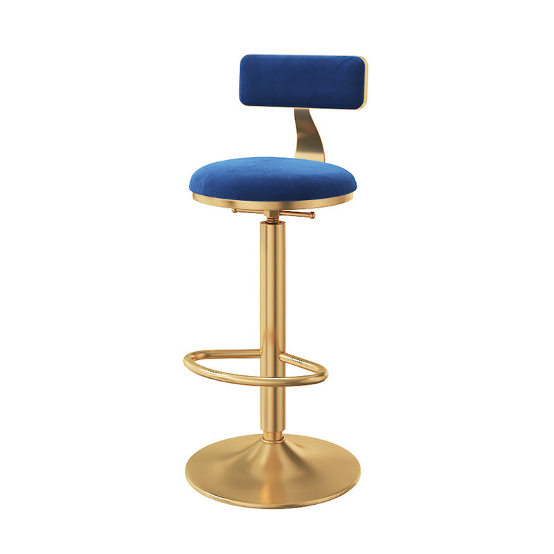 Taburete giratorio ajustable Glam, taburete de bar de cocina de hierro con cojín de terciopelo