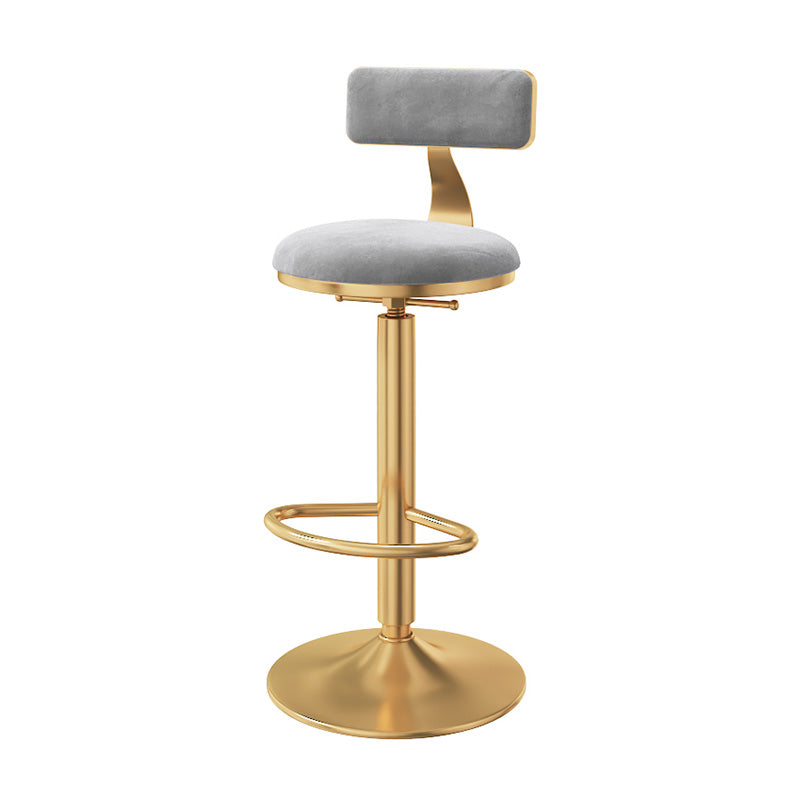 Taburete giratorio ajustable Glam, taburete de bar de cocina de hierro con cojín de terciopelo