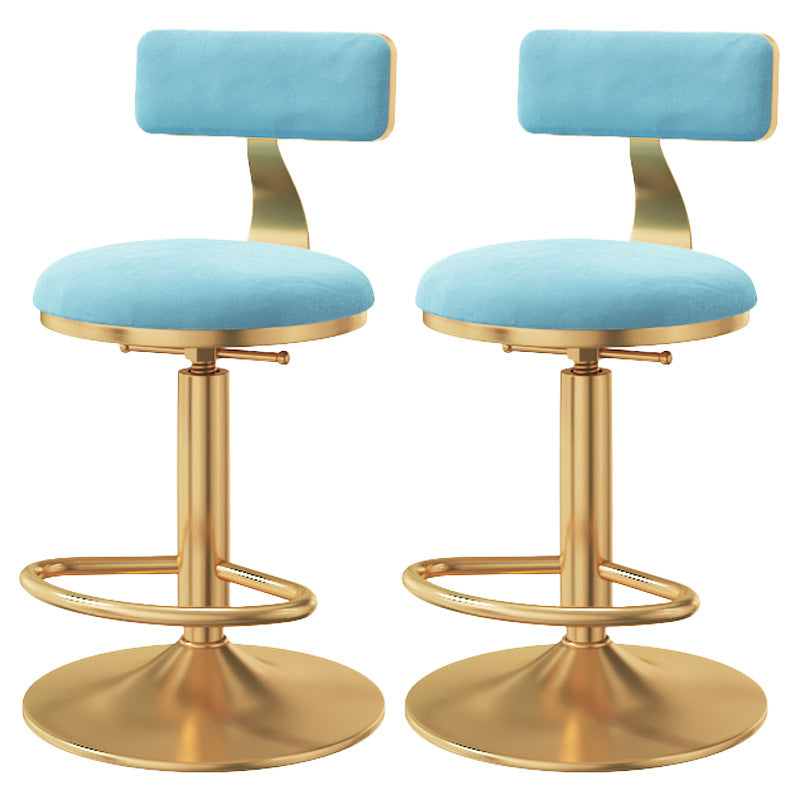 Taburete giratorio ajustable Glam, taburete de bar de cocina de hierro con cojín de terciopelo