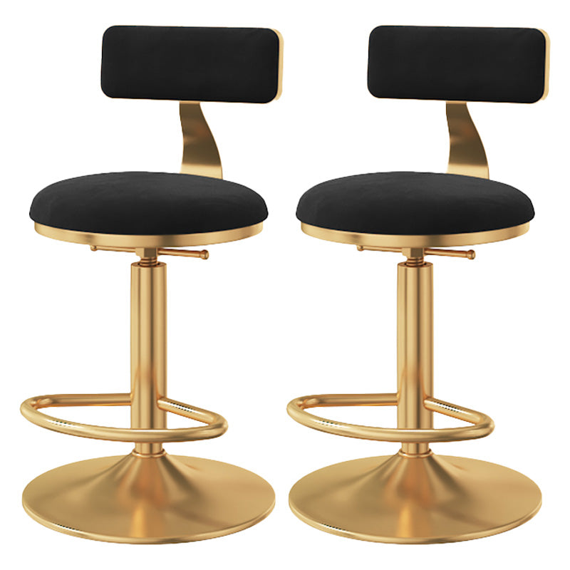 Taburete giratorio ajustable Glam, taburete de bar de cocina de hierro con cojín de terciopelo