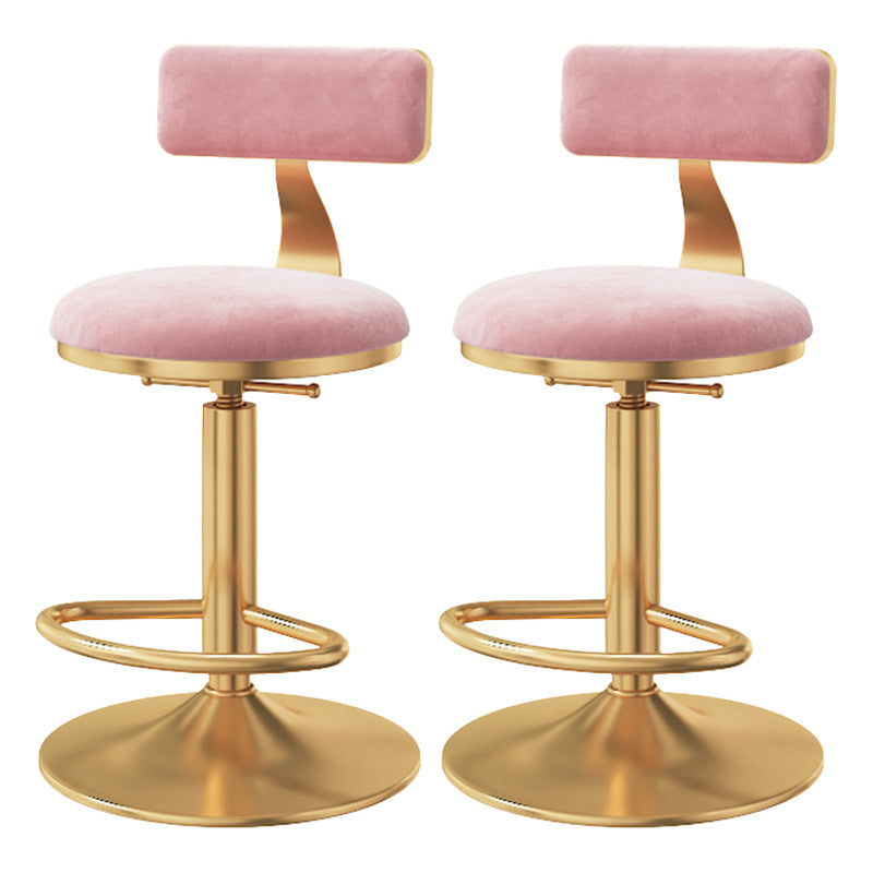 Taburete giratorio ajustable Glam, taburete de bar de cocina de hierro con cojín de terciopelo