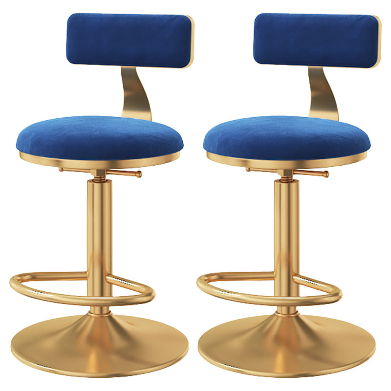 Taburete giratorio ajustable Glam, taburete de bar de cocina de hierro con cojín de terciopelo