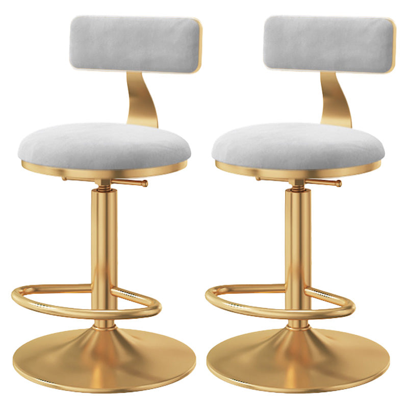 Taburete giratorio ajustable Glam, taburete de bar de cocina de hierro con cojín de terciopelo