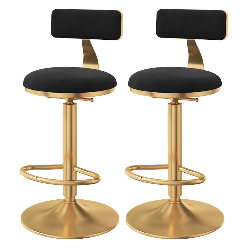Taburete giratorio ajustable Glam, taburete de bar de cocina de hierro con cojín de terciopelo