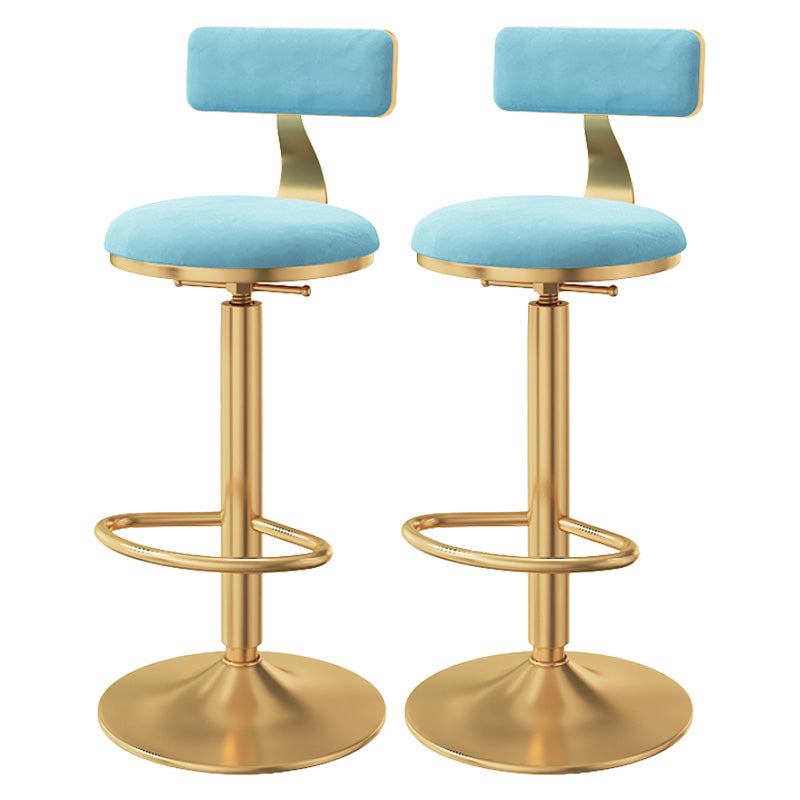 Taburete giratorio ajustable Glam, taburete de bar de cocina de hierro con cojín de terciopelo