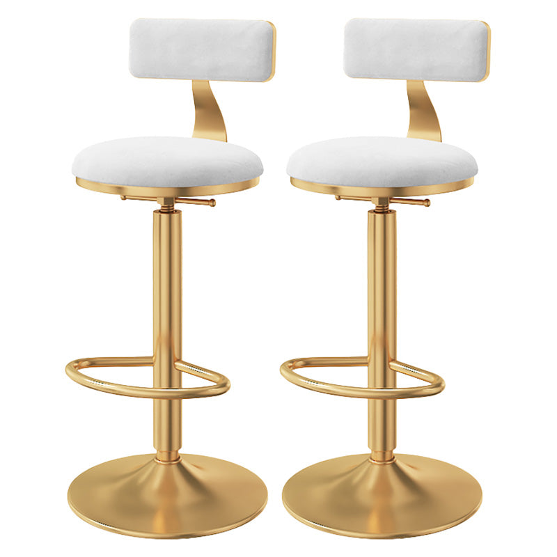 Taburete giratorio ajustable Glam, taburete de bar de cocina de hierro con cojín de terciopelo