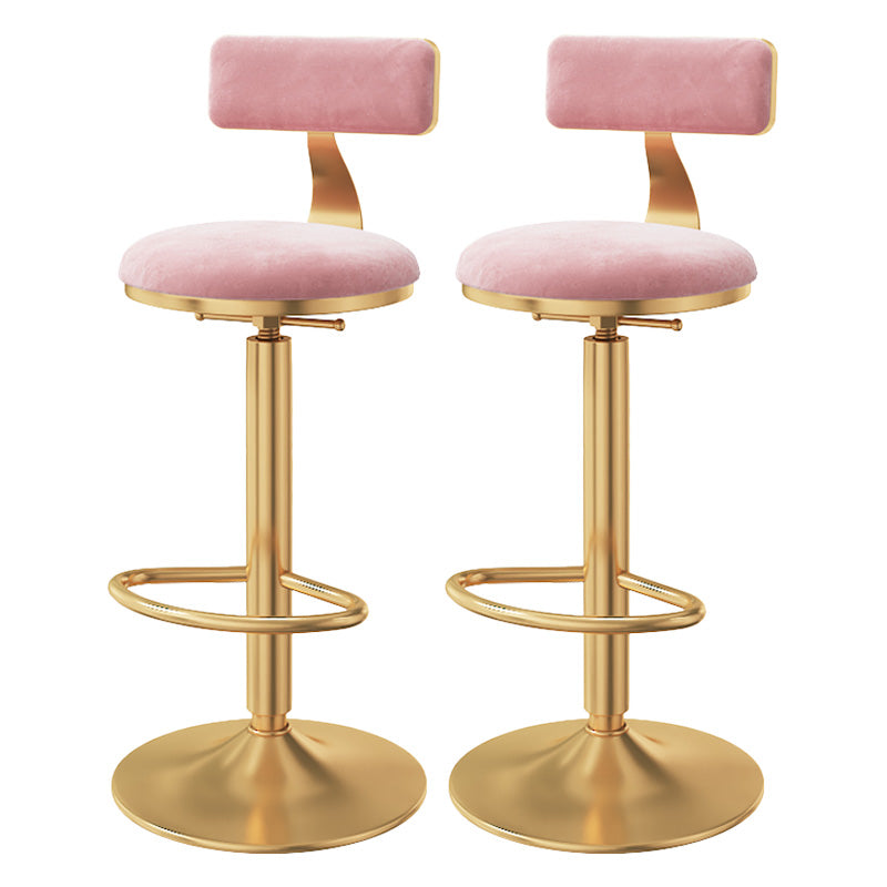Taburete giratorio ajustable Glam, taburete de bar de cocina de hierro con cojín de terciopelo