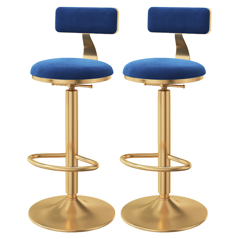 Taburete giratorio ajustable Glam, taburete de bar de cocina de hierro con cojín de terciopelo