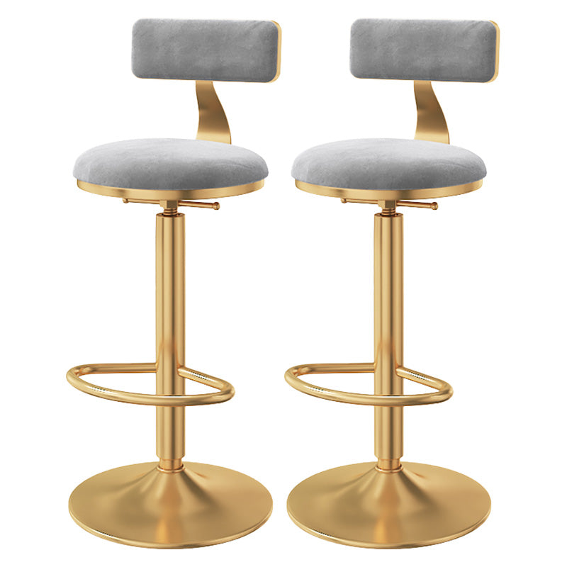 Taburete giratorio ajustable Glam, taburete de bar de cocina de hierro con cojín de terciopelo