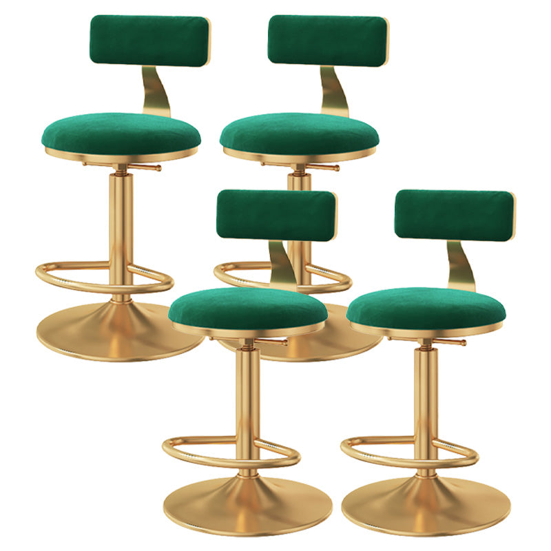 Taburete giratorio ajustable Glam, taburete de bar de cocina de hierro con cojín de terciopelo
