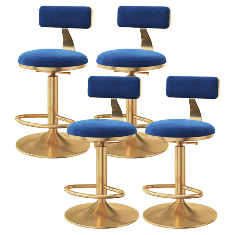 Taburete giratorio ajustable Glam, taburete de bar de cocina de hierro con cojín de terciopelo