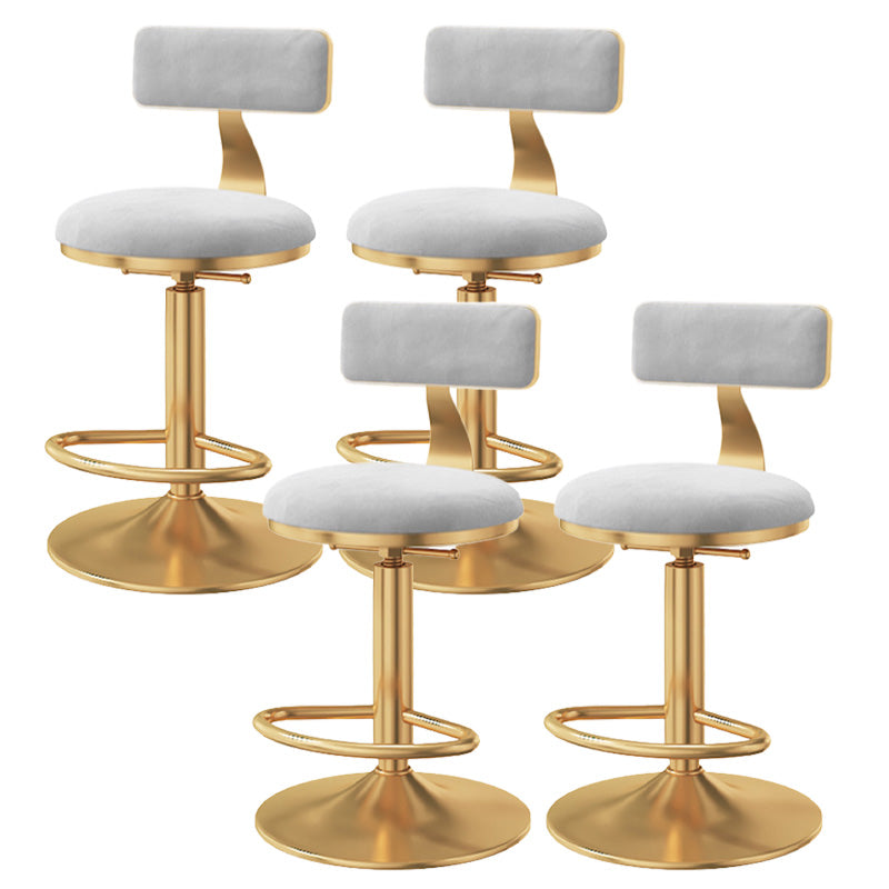 Taburete giratorio ajustable Glam, taburete de bar de cocina de hierro con cojín de terciopelo