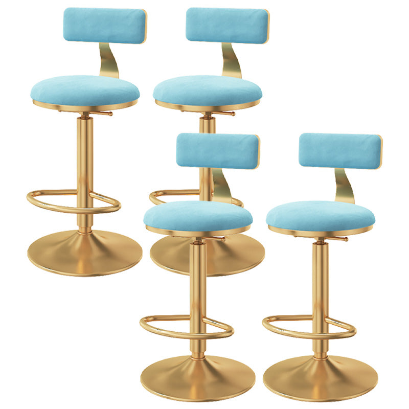 Taburete giratorio ajustable Glam, taburete de bar de cocina de hierro con cojín de terciopelo