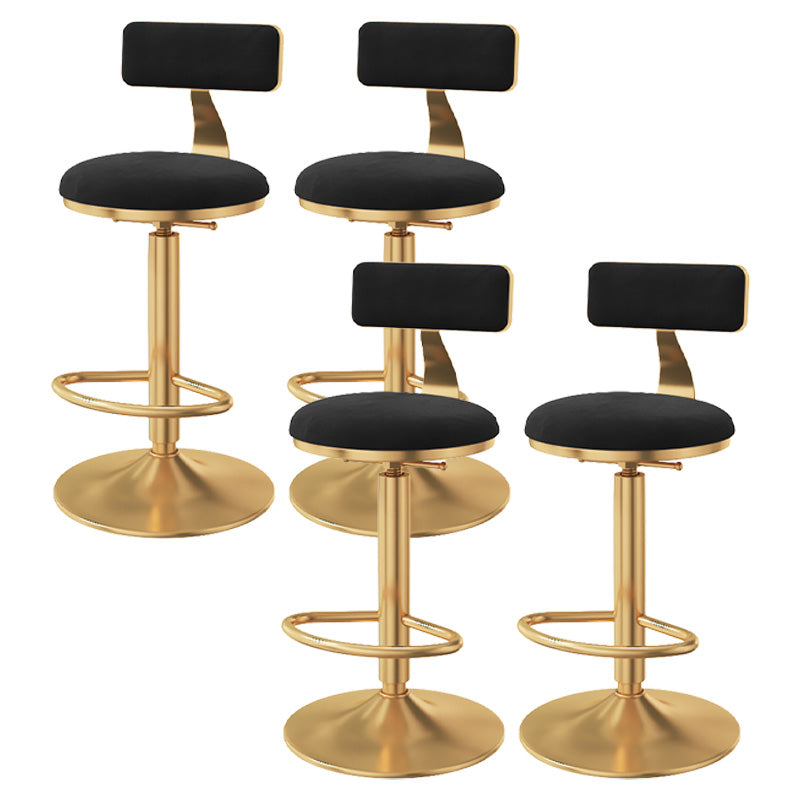 Taburete giratorio ajustable Glam, taburete de bar de cocina de hierro con cojín de terciopelo