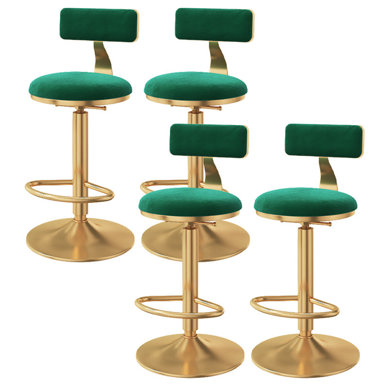 Taburete giratorio ajustable Glam, taburete de bar de cocina de hierro con cojín de terciopelo