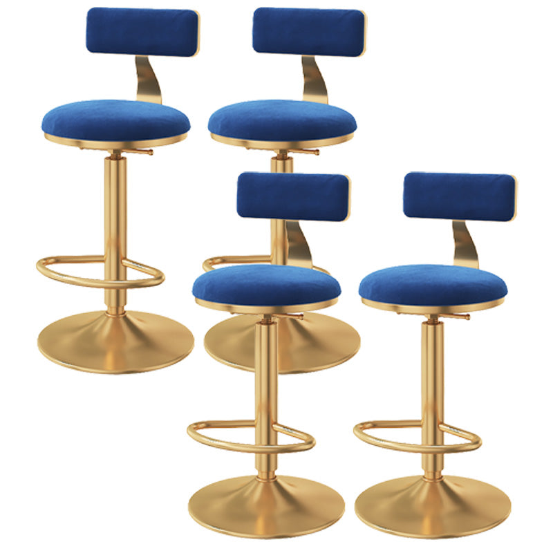Taburete giratorio ajustable Glam, taburete de bar de cocina de hierro con cojín de terciopelo
