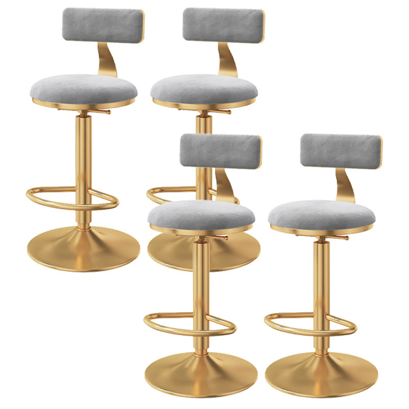 Taburete giratorio ajustable Glam, taburete de bar de cocina de hierro con cojín de terciopelo