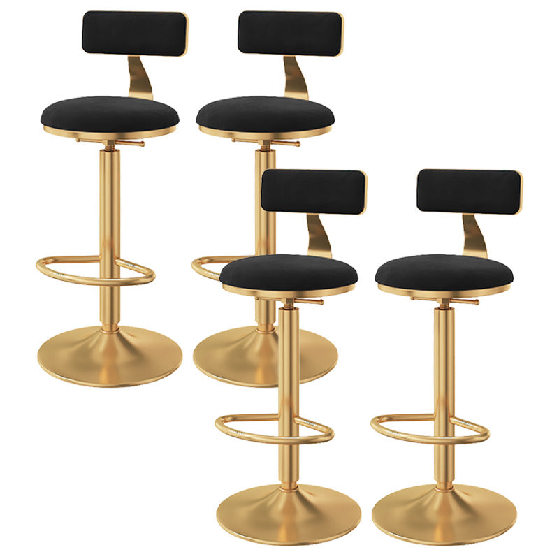 Taburete giratorio ajustable Glam, taburete de bar de cocina de hierro con cojín de terciopelo