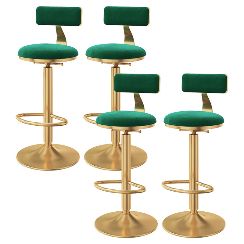 Taburete giratorio ajustable Glam, taburete de bar de cocina de hierro con cojín de terciopelo