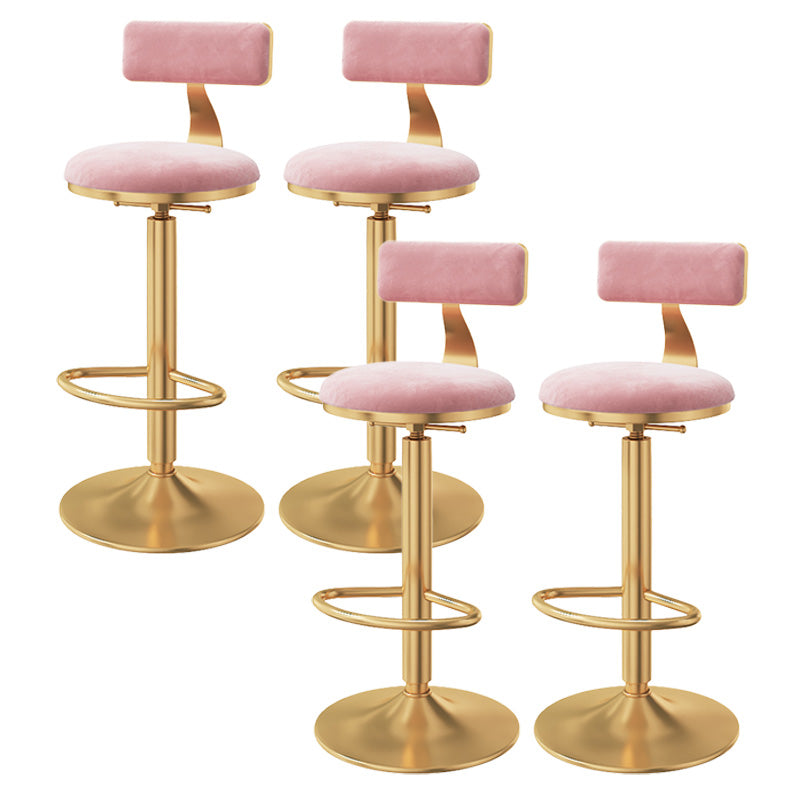 Taburete giratorio ajustable Glam, taburete de bar de cocina de hierro con cojín de terciopelo