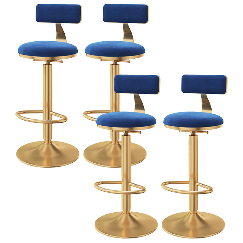 Taburete giratorio ajustable Glam, taburete de bar de cocina de hierro con cojín de terciopelo