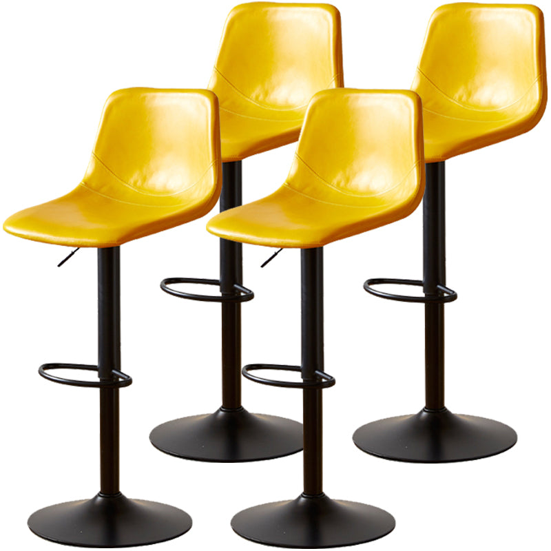 Barstuhl im Industriestil, höhenverstellbar, Ledersitz, Metallbein für Thekenbar