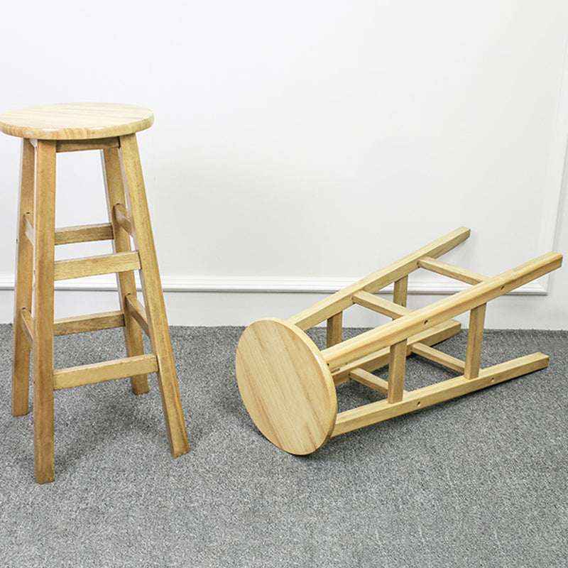 Moderne armlose Rücken ohne Backhocker Holz Dessert Shop Barhocker mit Holzsitz
