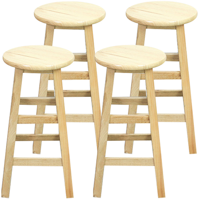 Moderne armlose Rücken ohne Backhocker Holz Dessert Shop Barhocker mit Holzsitz