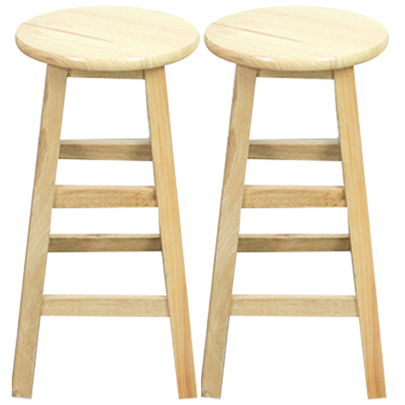 Moderne armlose Rücken ohne Backhocker Holz Dessert Shop Barhocker mit Holzsitz