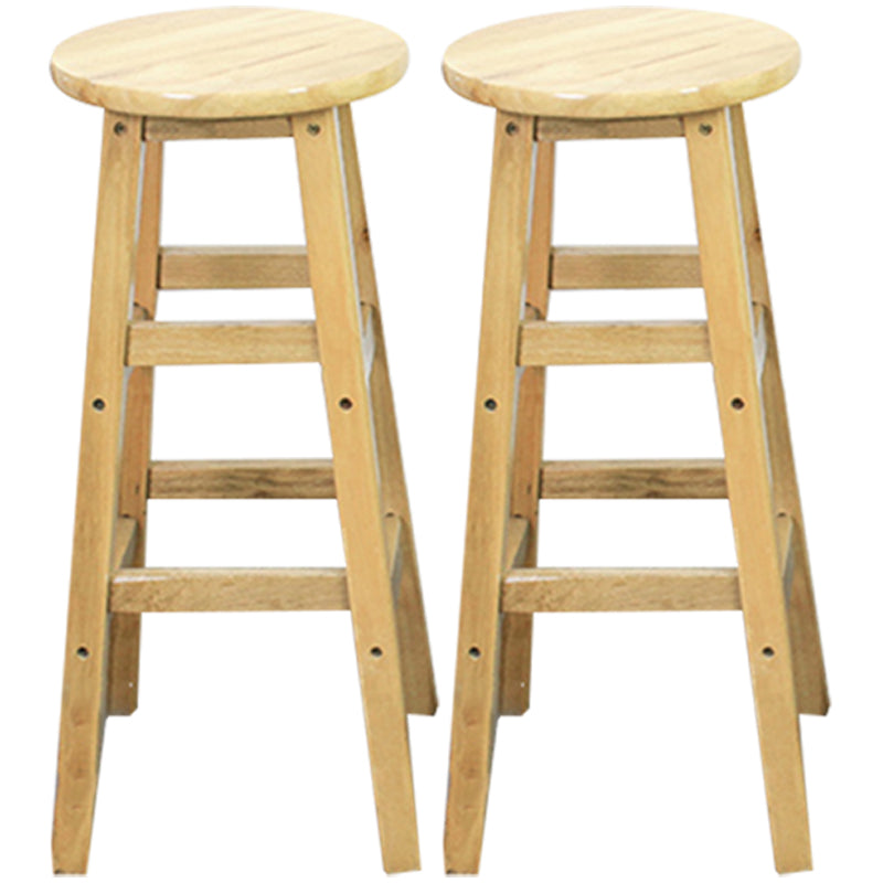Moderne armlose Rücken ohne Backhocker Holz Dessert Shop Barhocker mit Holzsitz