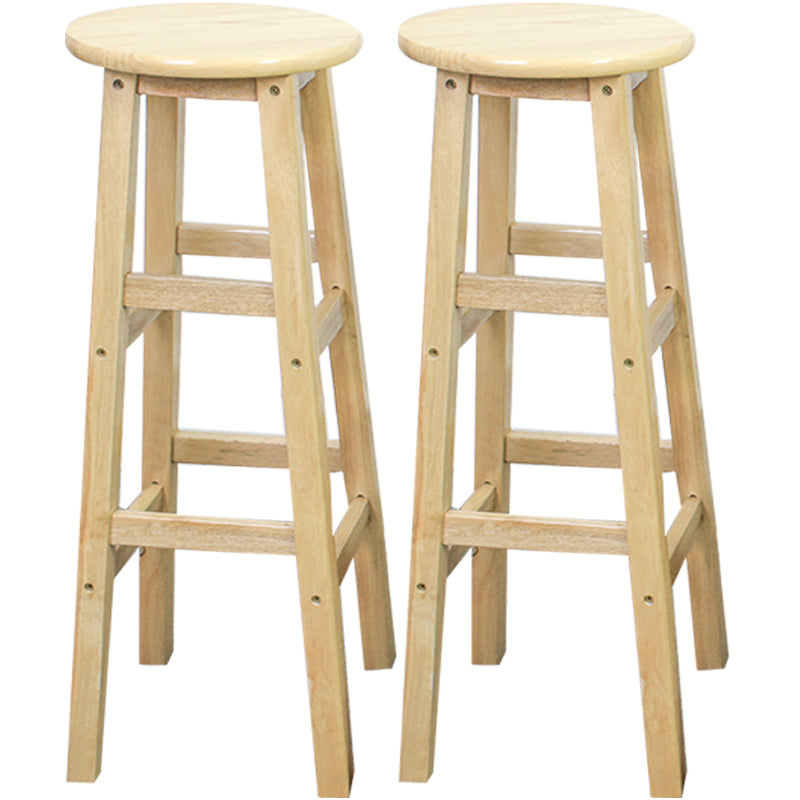 Moderne armlose Rücken ohne Backhocker Holz Dessert Shop Barhocker mit Holzsitz