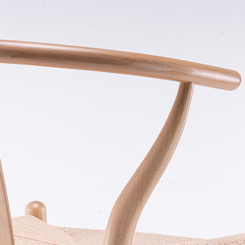 Scandinavian Wood Counter Stools Low Back Indoor Single Bar Stool with 4 Legs
