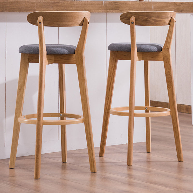 Contemporary Solid Wood Barstool Bristol Bar Stool with Footrest and Low Back