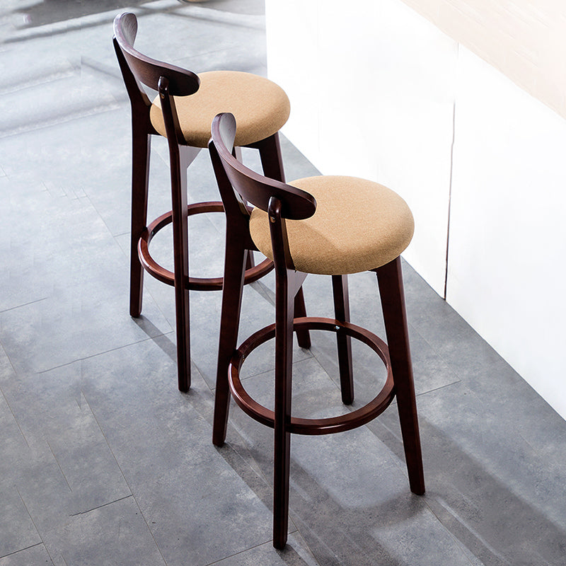 Contemporary Solid Wood Barstool Bristol Bar Stool with Footrest and Low Back