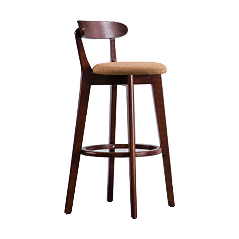 Contemporary Solid Wood Barstool Bristol Bar Stool with Footrest and Low Back