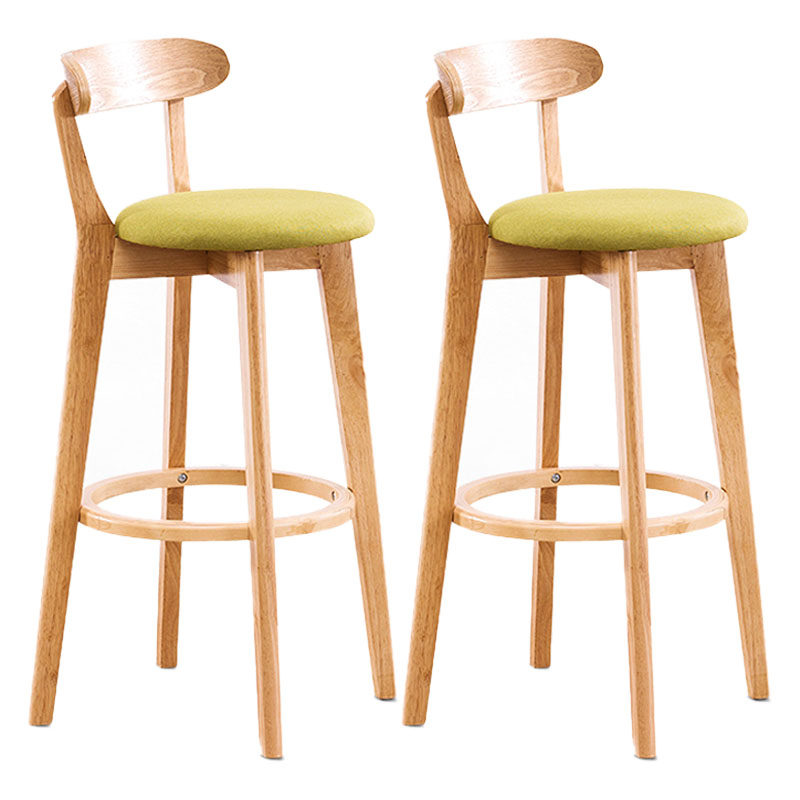 Contemporary Solid Wood Barstool Bristol Bar Stool with Footrest and Low Back