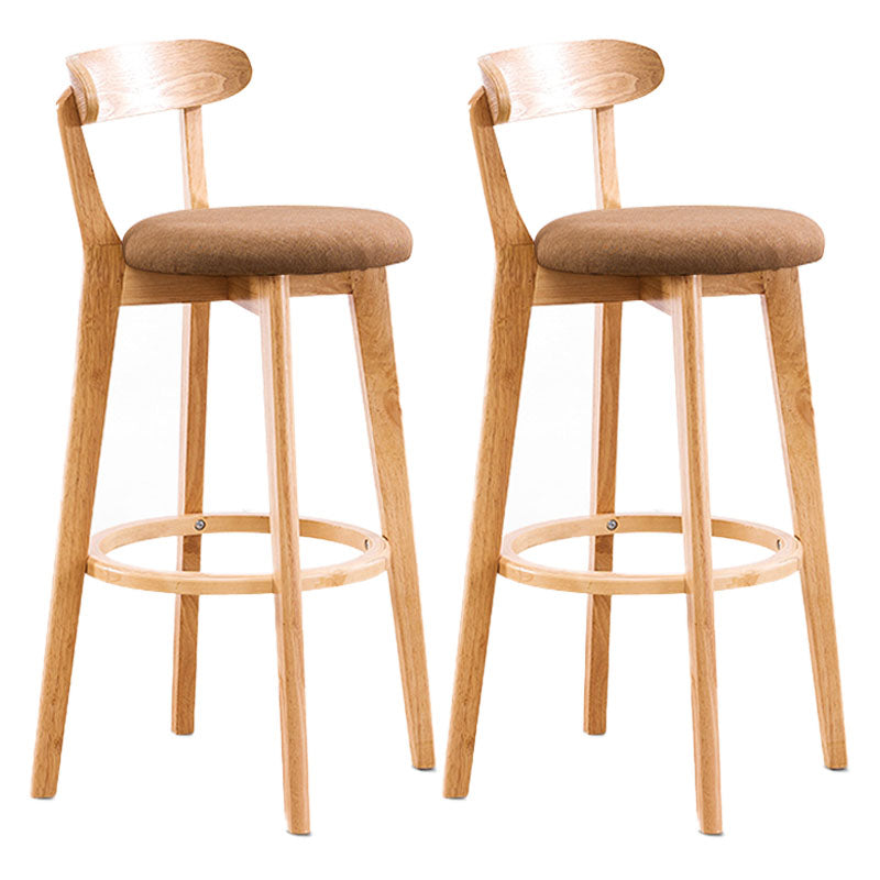 Contemporary Solid Wood Barstool Bristol Bar Stool with Footrest and Low Back