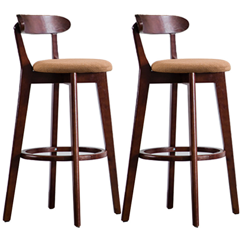 Contemporary Solid Wood Barstool Bristol Bar Stool with Footrest and Low Back