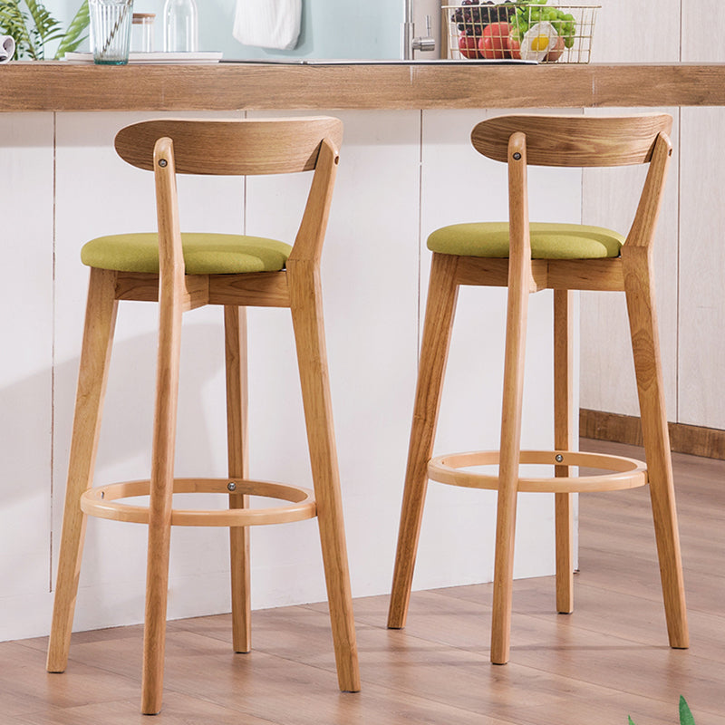Contemporary Solid Wood Barstool Bristol Bar Stool with Footrest and Low Back