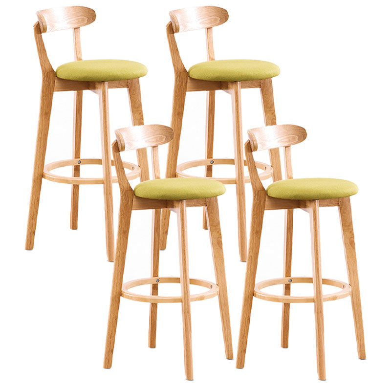 Contemporary Solid Wood Barstool Bristol Bar Stool with Footrest and Low Back