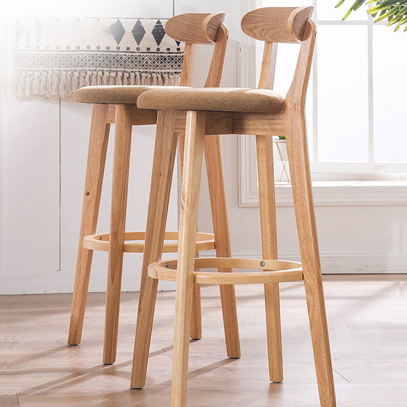 Contemporary Solid Wood Barstool Bristol Bar Stool with Footrest and Low Back